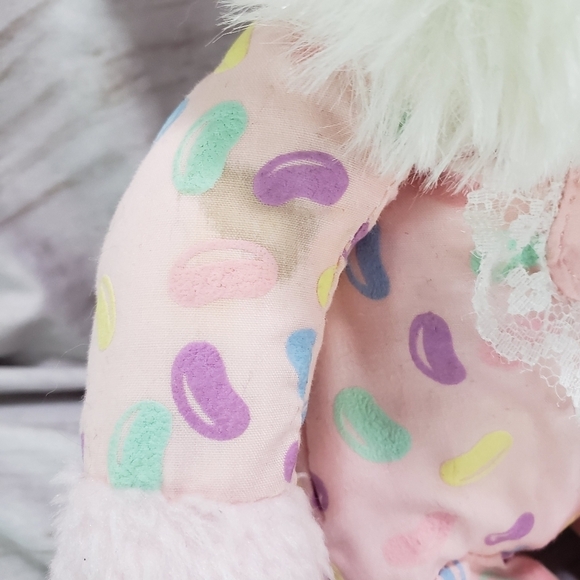 Vintage Interpur Pink Jellybean Bunny Rabbit Plush Stuffed Toy 12 Inch Slippers - Picture 4 of 9